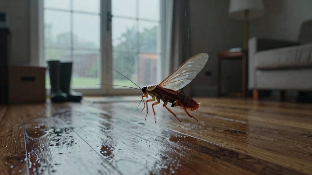 airborne cockroaches after rain