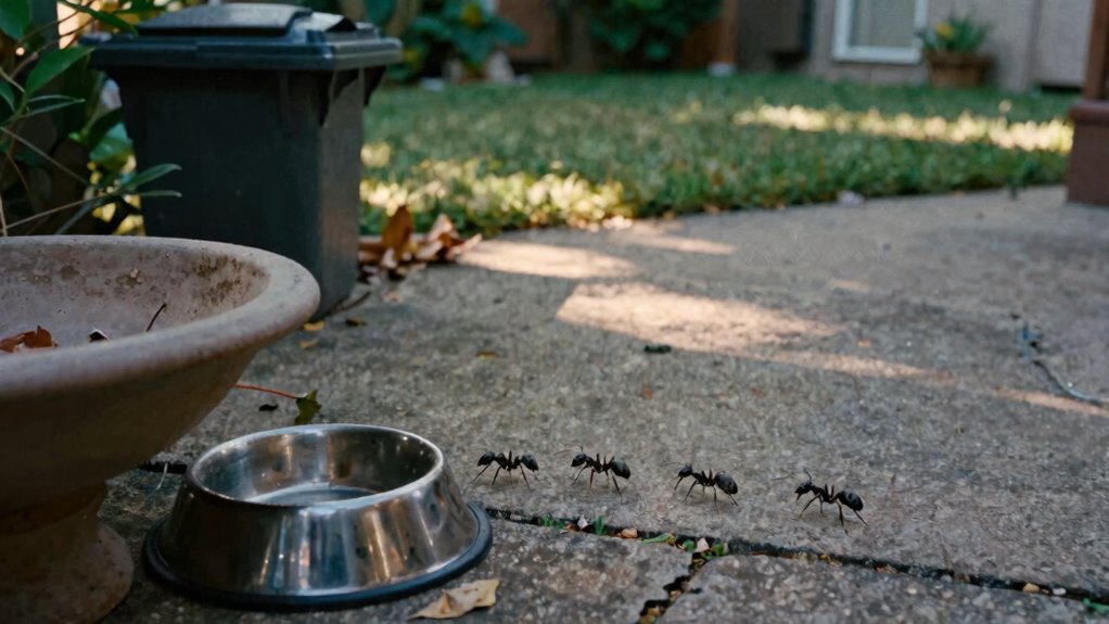 deny ants food and water