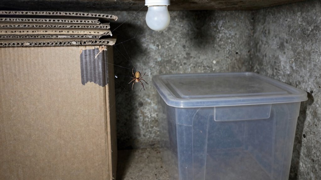 plastic bins prevent spiders