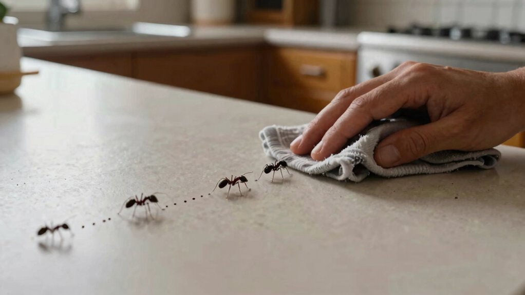 vinegar disrupts ant trails