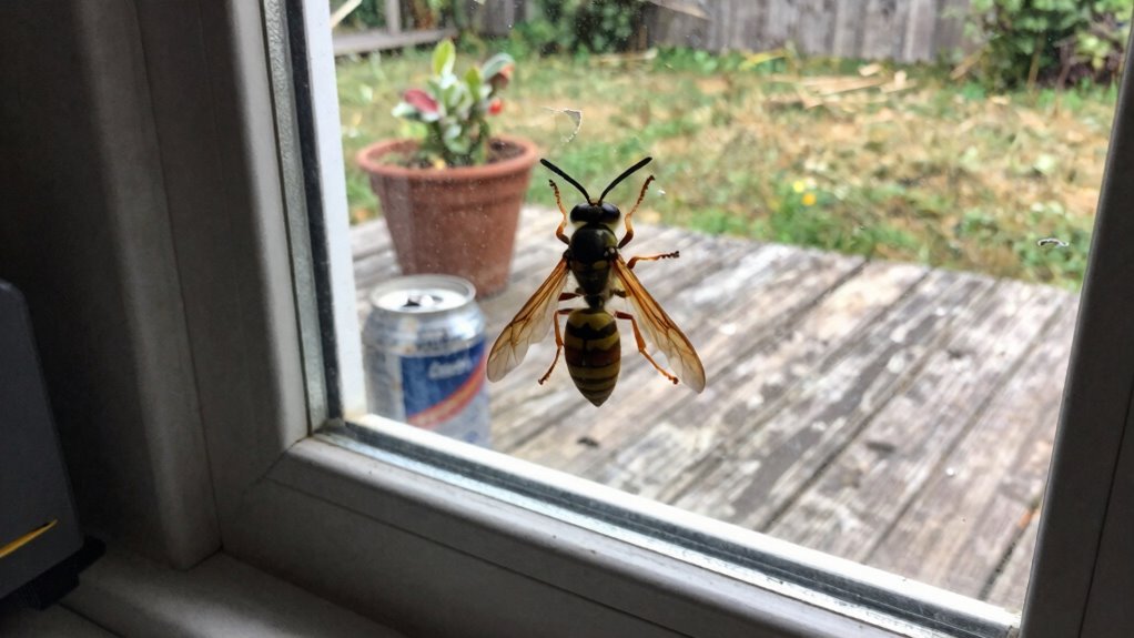 wasps follow food shelter entry