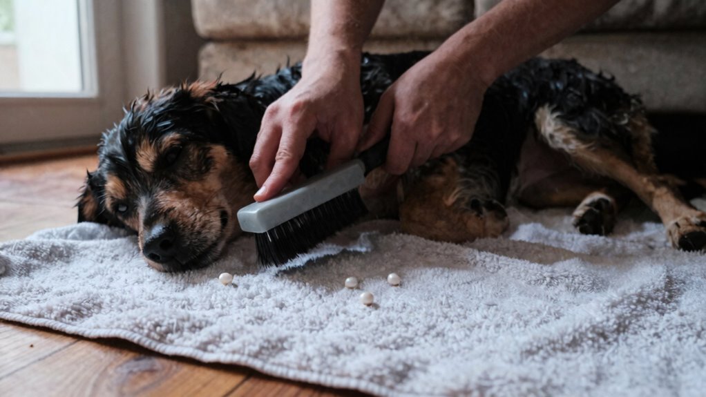 white towel flea detection